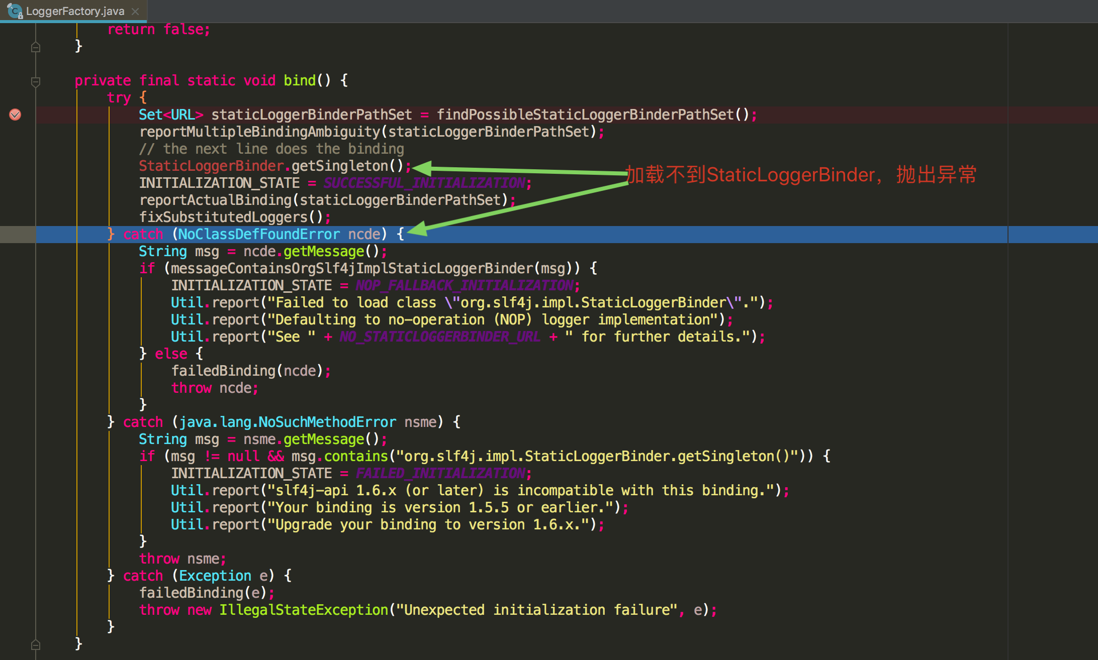 slf4j-8-bind-NoClassDefFoundError